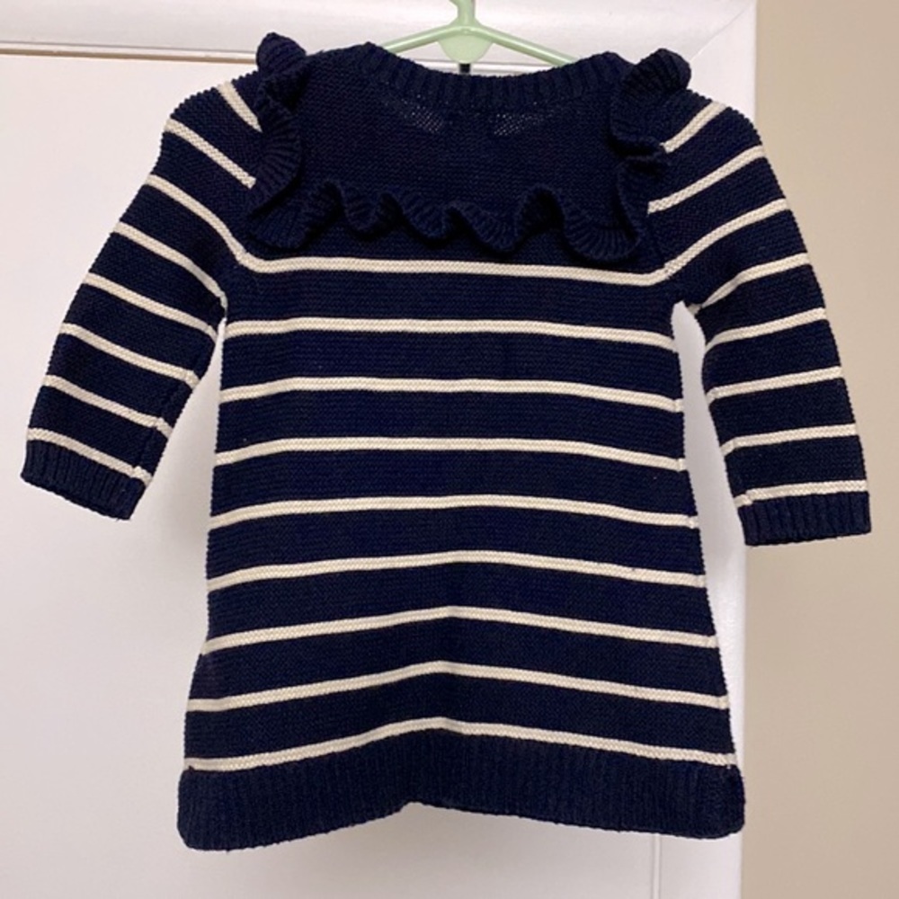 Baby Gap Cotton Sweater Navy White Dress Size 3-6M - Picture 5 of 8